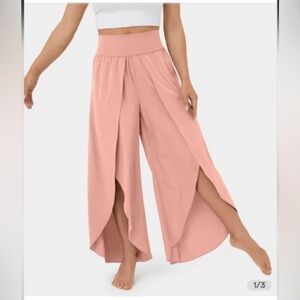 NWT - HALARA Wide Leg Split Palazzo Pants in Dusty Rose